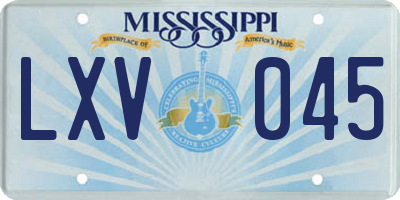 MS license plate LXV045