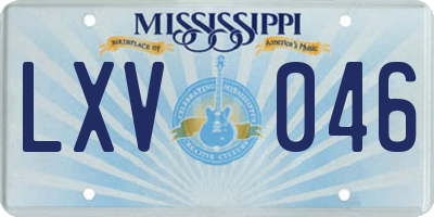 MS license plate LXV046
