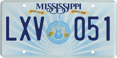 MS license plate LXV051