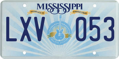 MS license plate LXV053