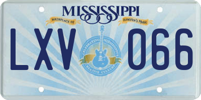 MS license plate LXV066