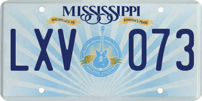 MS license plate LXV073