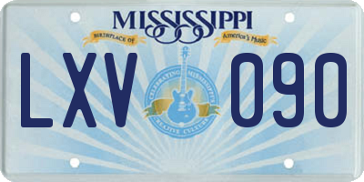 MS license plate LXV090