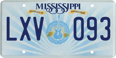 MS license plate LXV093