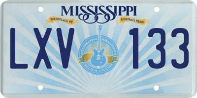 MS license plate LXV133