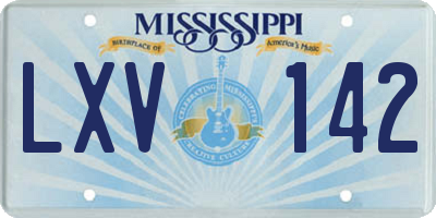 MS license plate LXV142