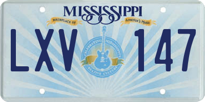 MS license plate LXV147