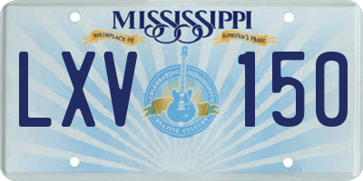 MS license plate LXV150