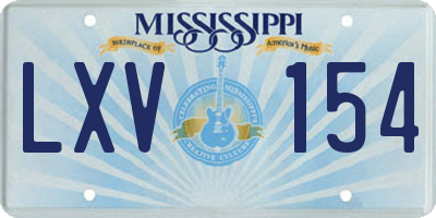 MS license plate LXV154