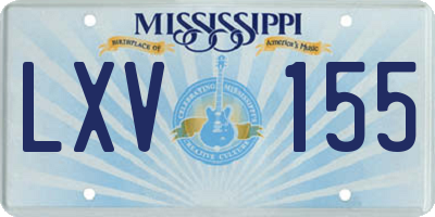 MS license plate LXV155