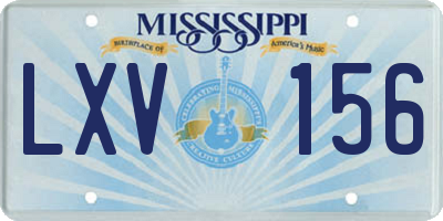 MS license plate LXV156
