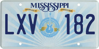 MS license plate LXV182