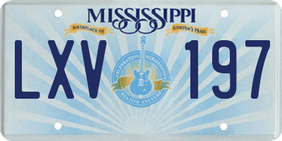 MS license plate LXV197