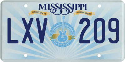 MS license plate LXV209