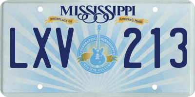 MS license plate LXV213