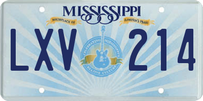 MS license plate LXV214