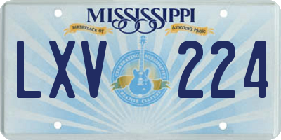 MS license plate LXV224