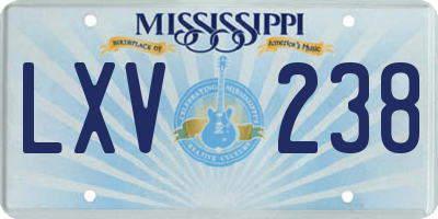 MS license plate LXV238
