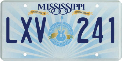 MS license plate LXV241