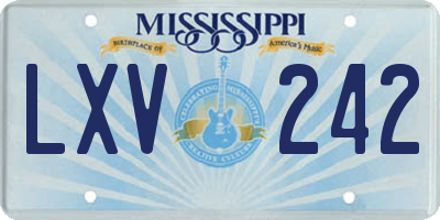MS license plate LXV242