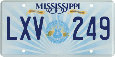 MS license plate LXV249
