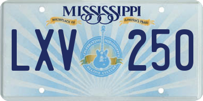 MS license plate LXV250