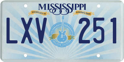 MS license plate LXV251