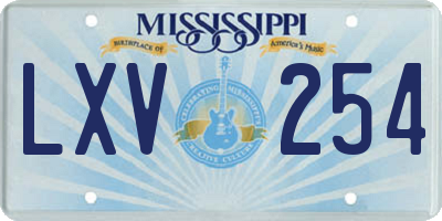MS license plate LXV254