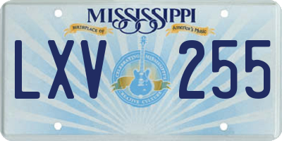 MS license plate LXV255