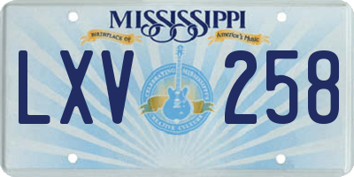 MS license plate LXV258