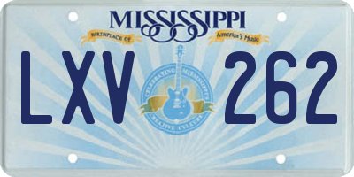 MS license plate LXV262