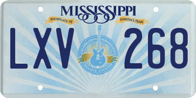 MS license plate LXV268