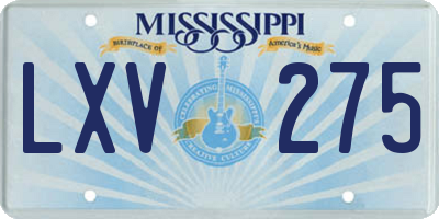 MS license plate LXV275