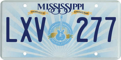 MS license plate LXV277