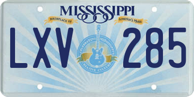 MS license plate LXV285