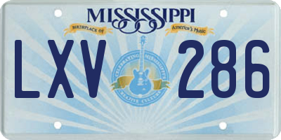 MS license plate LXV286