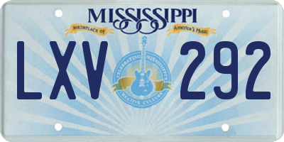MS license plate LXV292