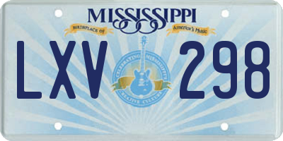 MS license plate LXV298