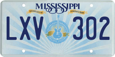 MS license plate LXV302