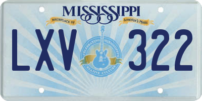 MS license plate LXV322
