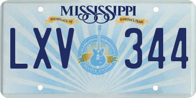 MS license plate LXV344