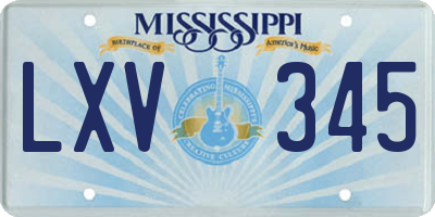 MS license plate LXV345