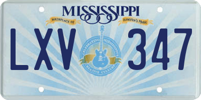 MS license plate LXV347