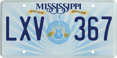 MS license plate LXV367