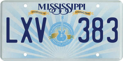 MS license plate LXV383