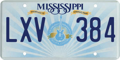 MS license plate LXV384