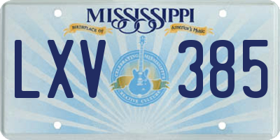 MS license plate LXV385