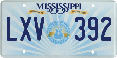 MS license plate LXV392