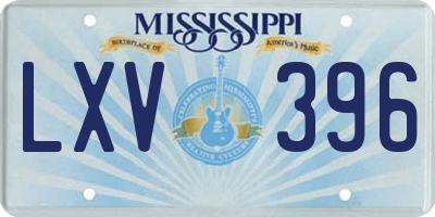 MS license plate LXV396