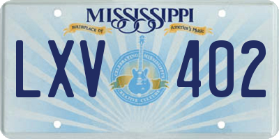 MS license plate LXV402